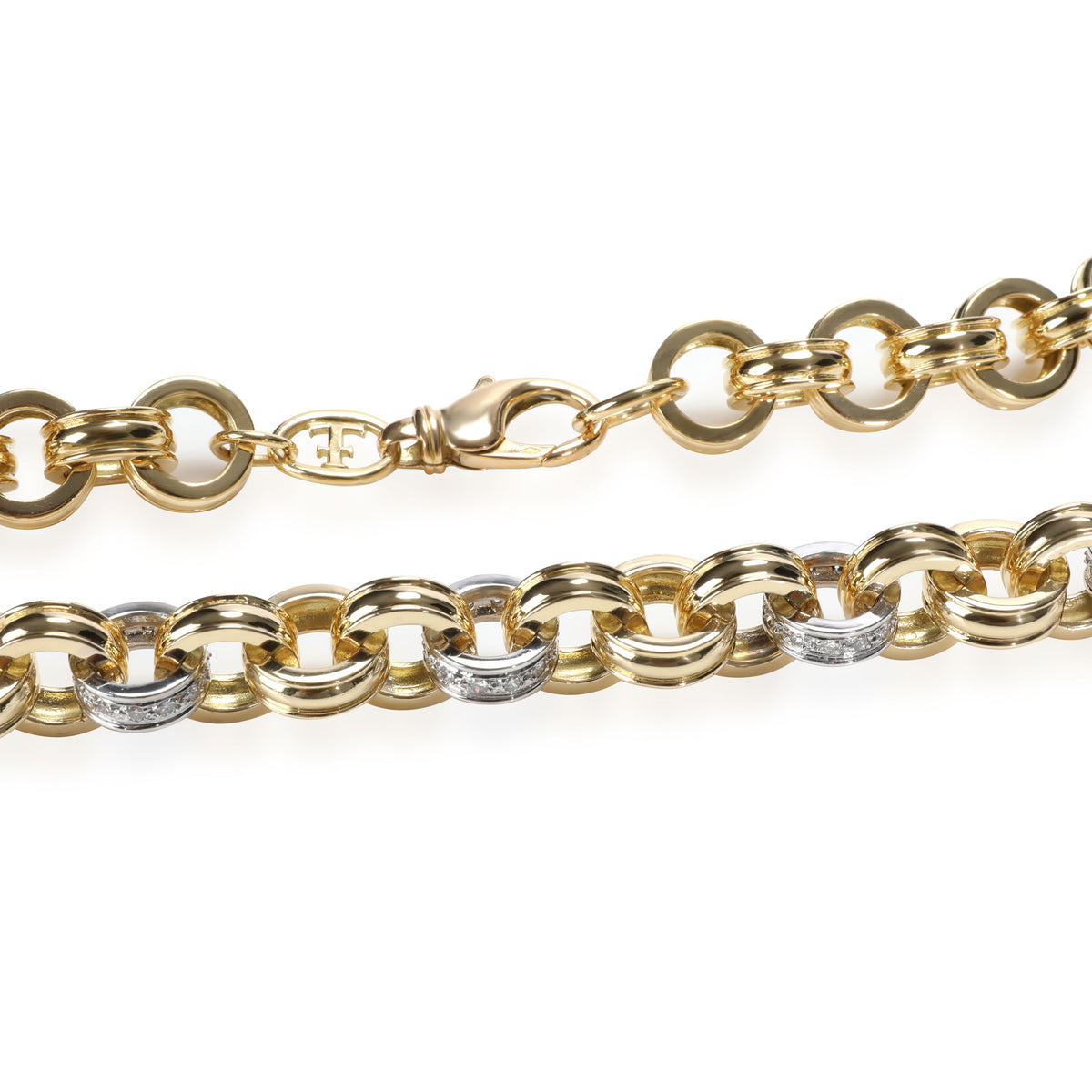 Theo Fennell Diamond Link Necklace in 18K 2 Tone Gold 2.52 CTW