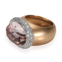 Pomellato Iceberg Morganite &  Diamond Ring, 18K Matte Yellow Gold 1.18 Ctw