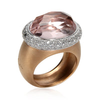 Pomellato Iceberg Morganite &  Diamond Ring, 18K Matte Yellow Gold 1.18 Ctw