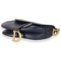 Dior Navy Leather Saddle Bag