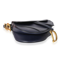 Dior Navy Leather Saddle Bag