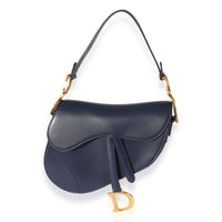 Dior Navy Leather Saddle Bag