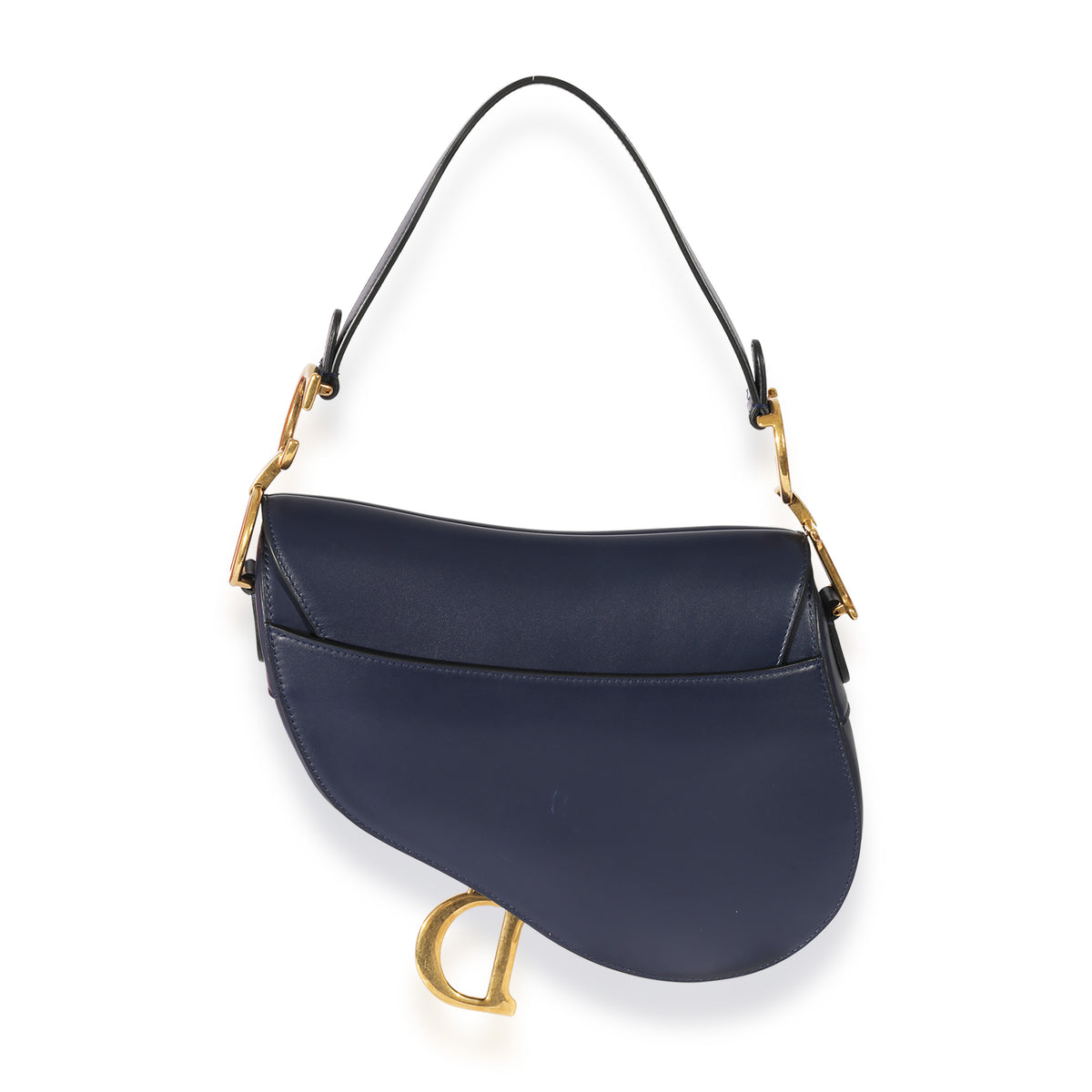 Dior Navy Leather Saddle Bag