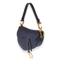 Dior Navy Leather Saddle Bag