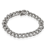 Diamond Curb-link Bracelet in 18K White Gold 6.80 CTW