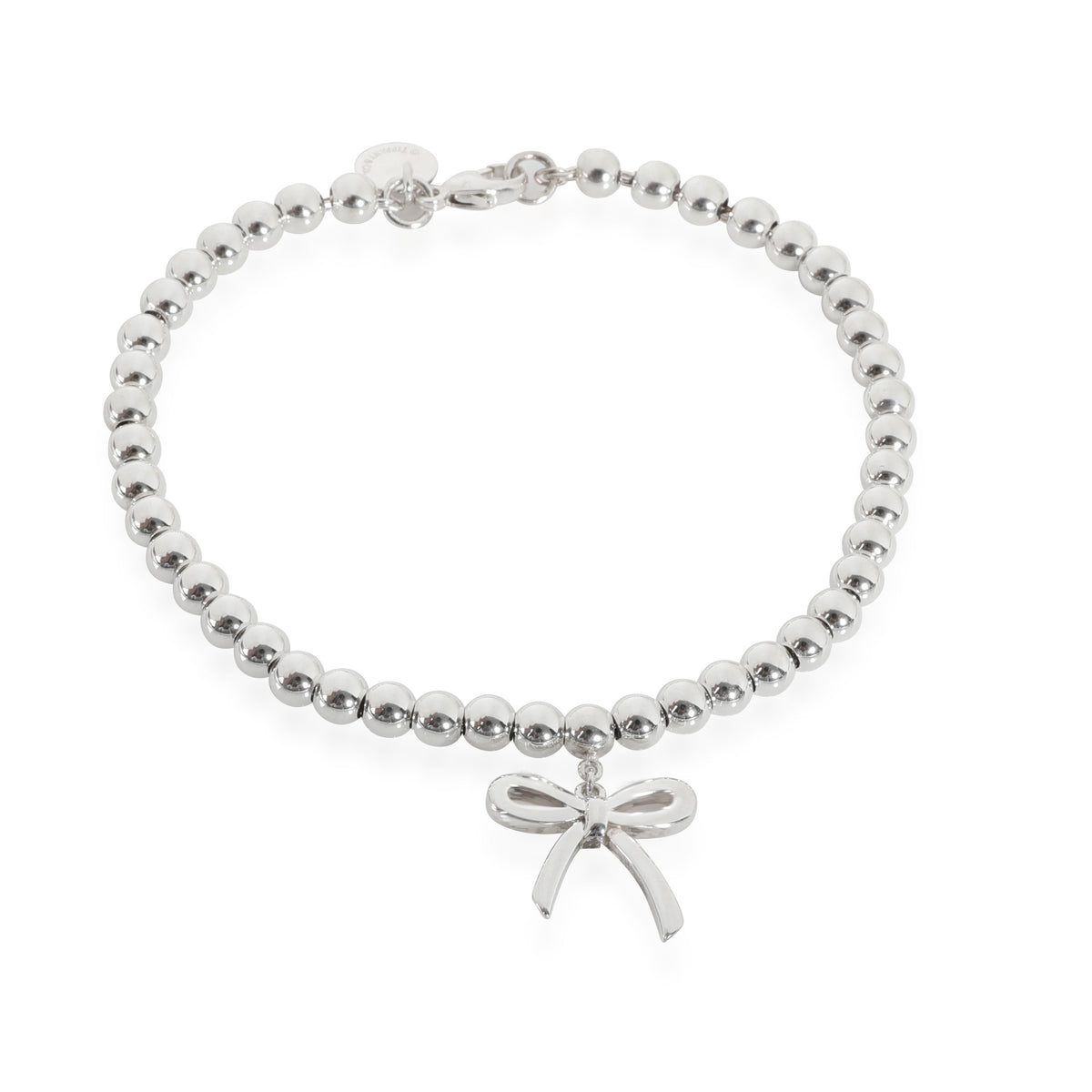 Tiffany & Co. Bow charm Bead Bracelet in  Sterling Silver