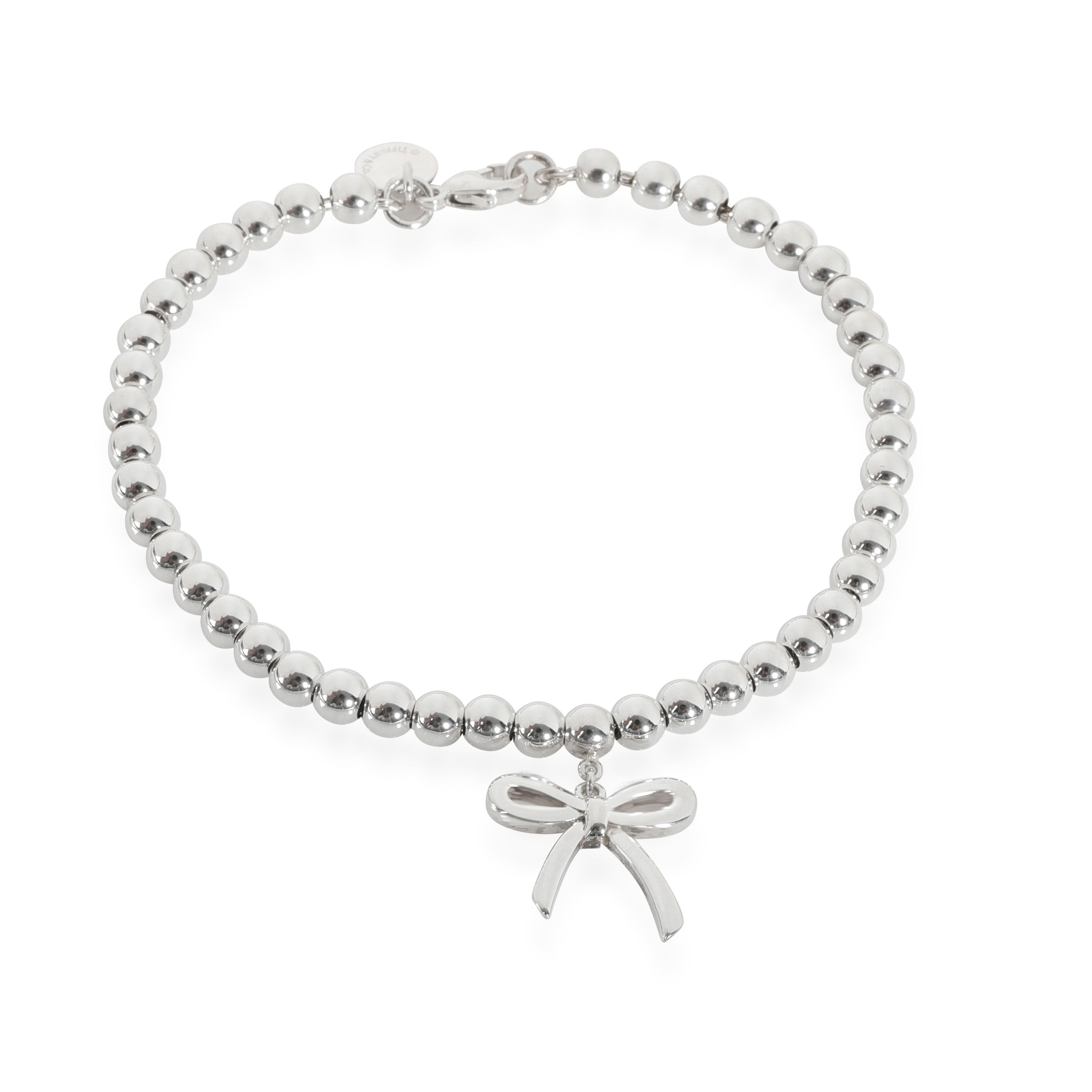 Tiffany & Co. Bow charm Bead Bracelet in Sterling Silver by WP