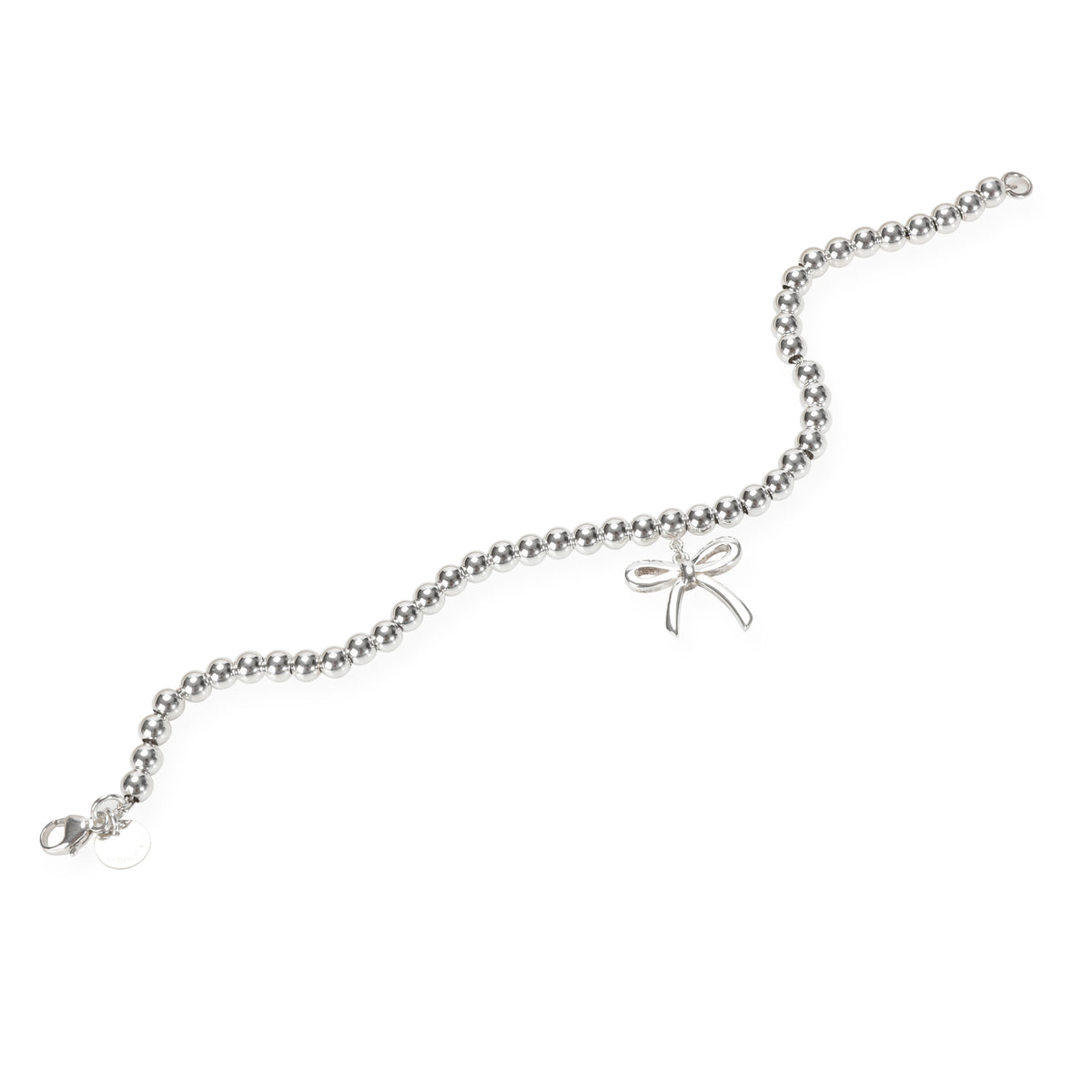 Tiffany & Co. Bow charm Bead Bracelet in  Sterling Silver