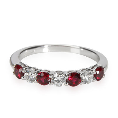 Tiffany & Co. Embrace Ruby and Diamond Band in  Platinum 0.25 CTW