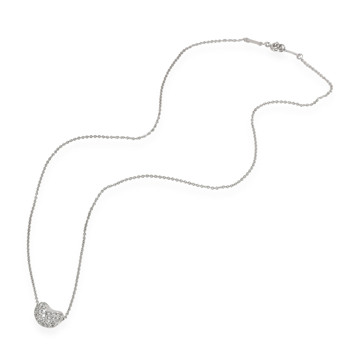 Tiffany & Co. Elsa Peretti Diamond Bean Pendant in Platinum 0.60 CTW