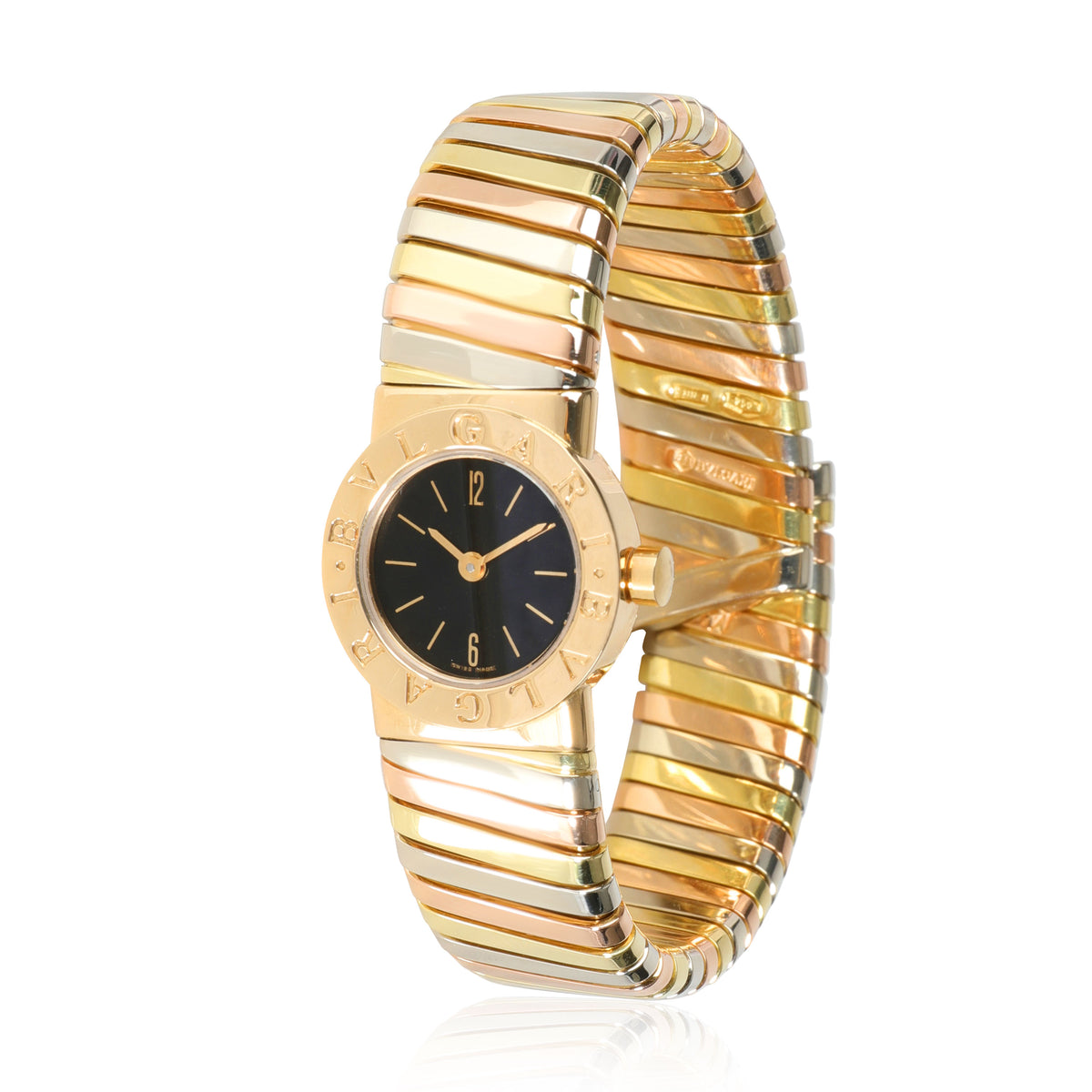 Bulgari Tubogas BB 19 2T Womens Watch in 18kt 3 Tone Gold