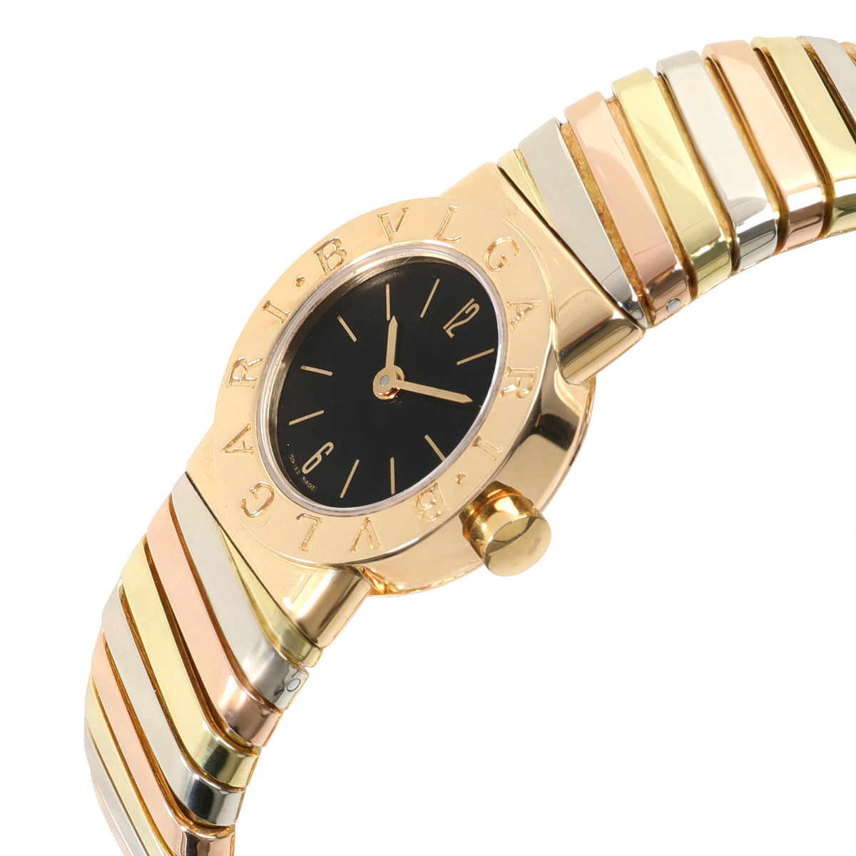 Bulgari Tubogas BB 19 2T Womens Watch in 18kt 3 Tone Gold