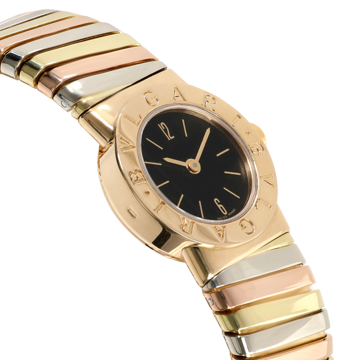 Bulgari Tubogas BB 19 2T Womens Watch in 18kt 3 Tone Gold