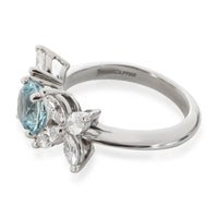Tiffany & Co. Victoria Aquamarine Diamond Ring in  Platinum 0.91 CTW