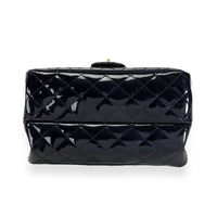 Chanel Marine Foncé Quilted Patent Leather Reissue Double Compartment Flap Bag