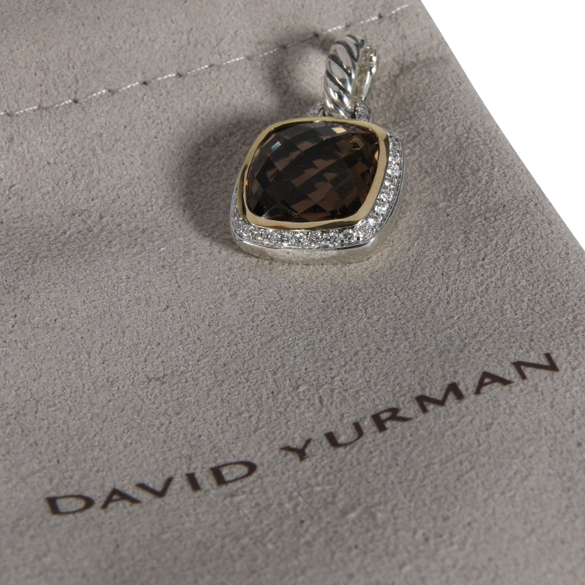 David Yurman Albion Quartz Diamond Pendant in 18K Yellow Gold/Sterling Silver Sm
