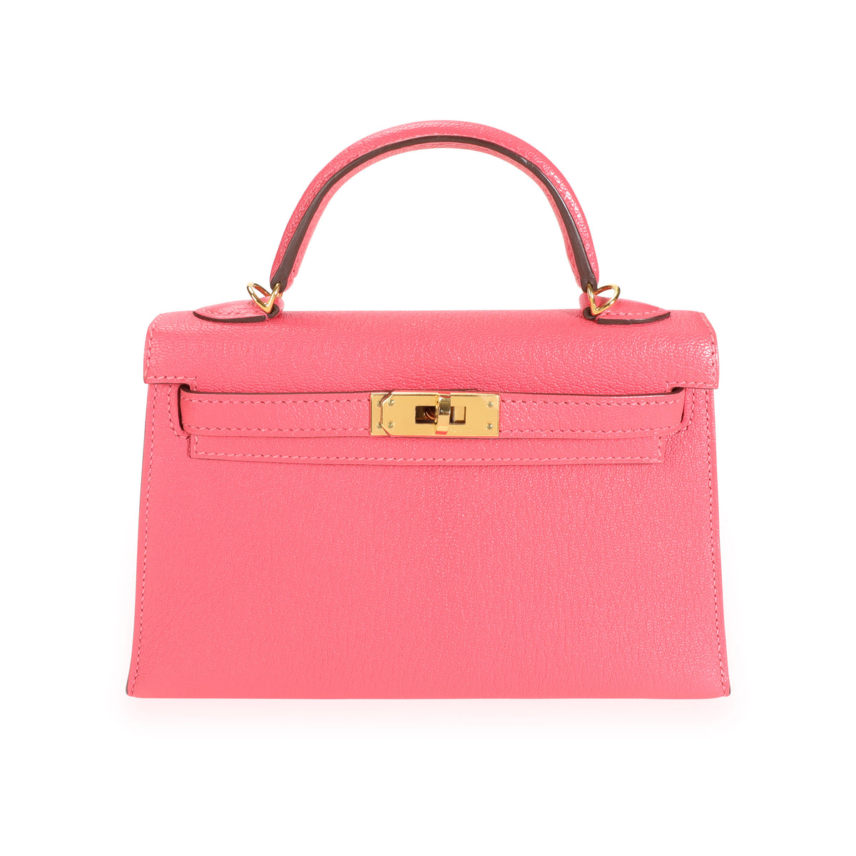 Hermès Rose Azalee Chévre Mini Kelly 20 II GHW