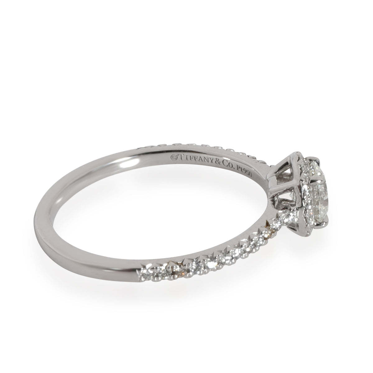 Tiffany & Co. Soleste Halo Diamond Engagement Ring in  Platinum H VVS1 0.55 CTW