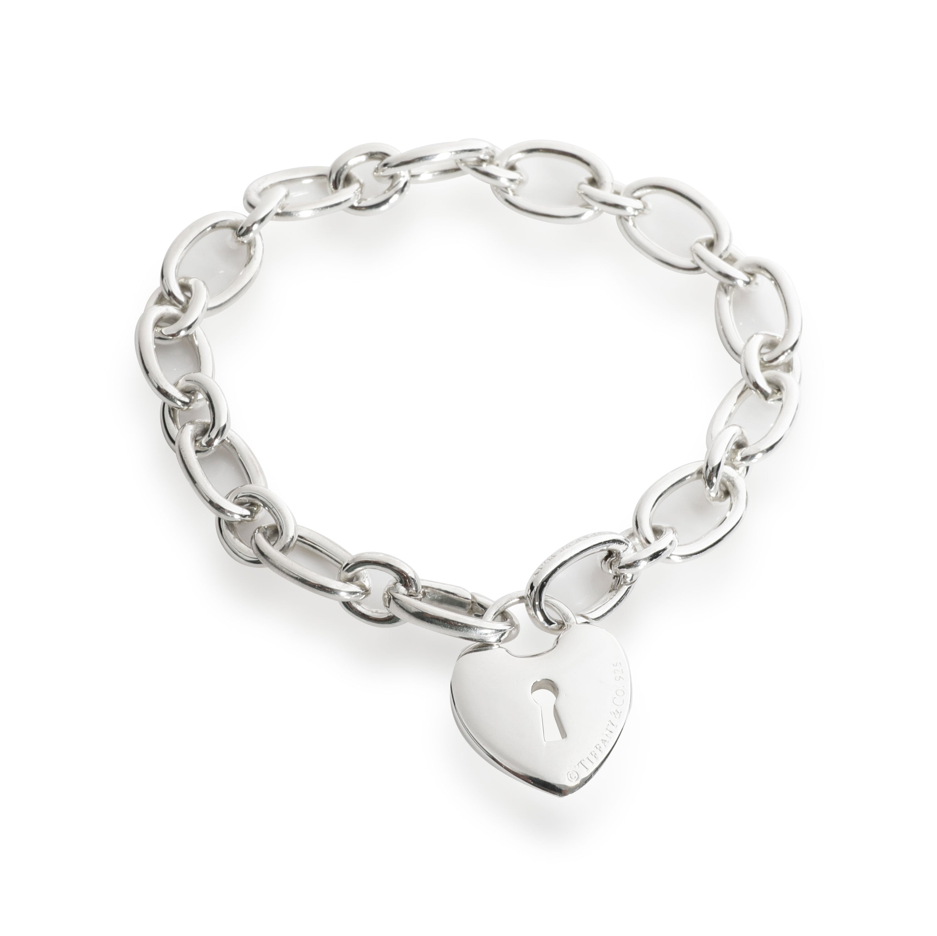 Tiffany & Co. Heart Lock Charm Bracelet in Sterling Silver