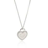 Return to Tiffany Diamond Heart Tag Pendant in 18K White Gold 0.18 CTW