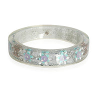 Chanel Lucite Crystal Sequin Bangle, Blue & Pink Flowers