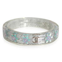 Chanel Lucite Crystal Sequin Bangle, Blue & Pink Flowers