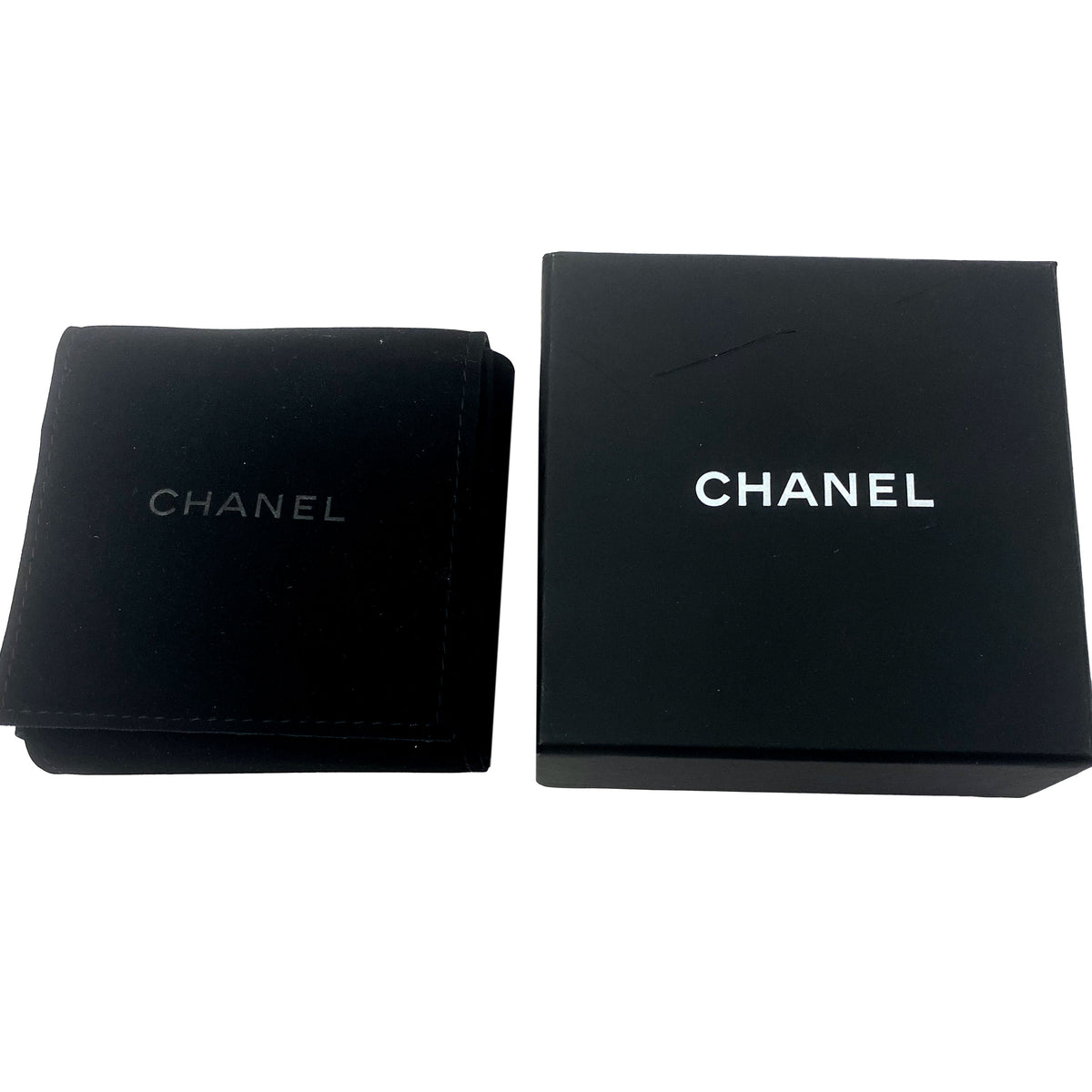 Chanel Quilted Earrings, Pearl Tops, Black Silk Ribbon Detail