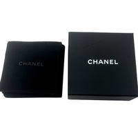 Chanel Tag Drop Earrings with Pearl Tops