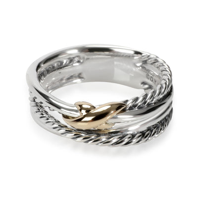 David Yurman X Crossover Band in 18K Yellow Gold/Sterling Silver