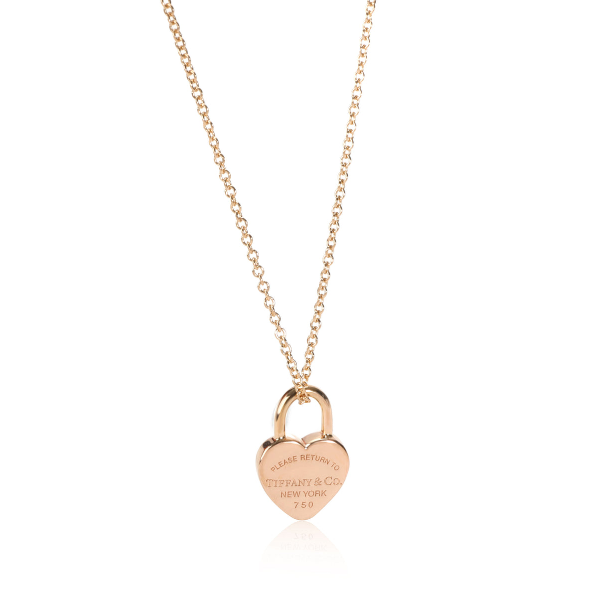 Tiffany & Co Vintage 18K Rose Gold Lock Pendant Necklace