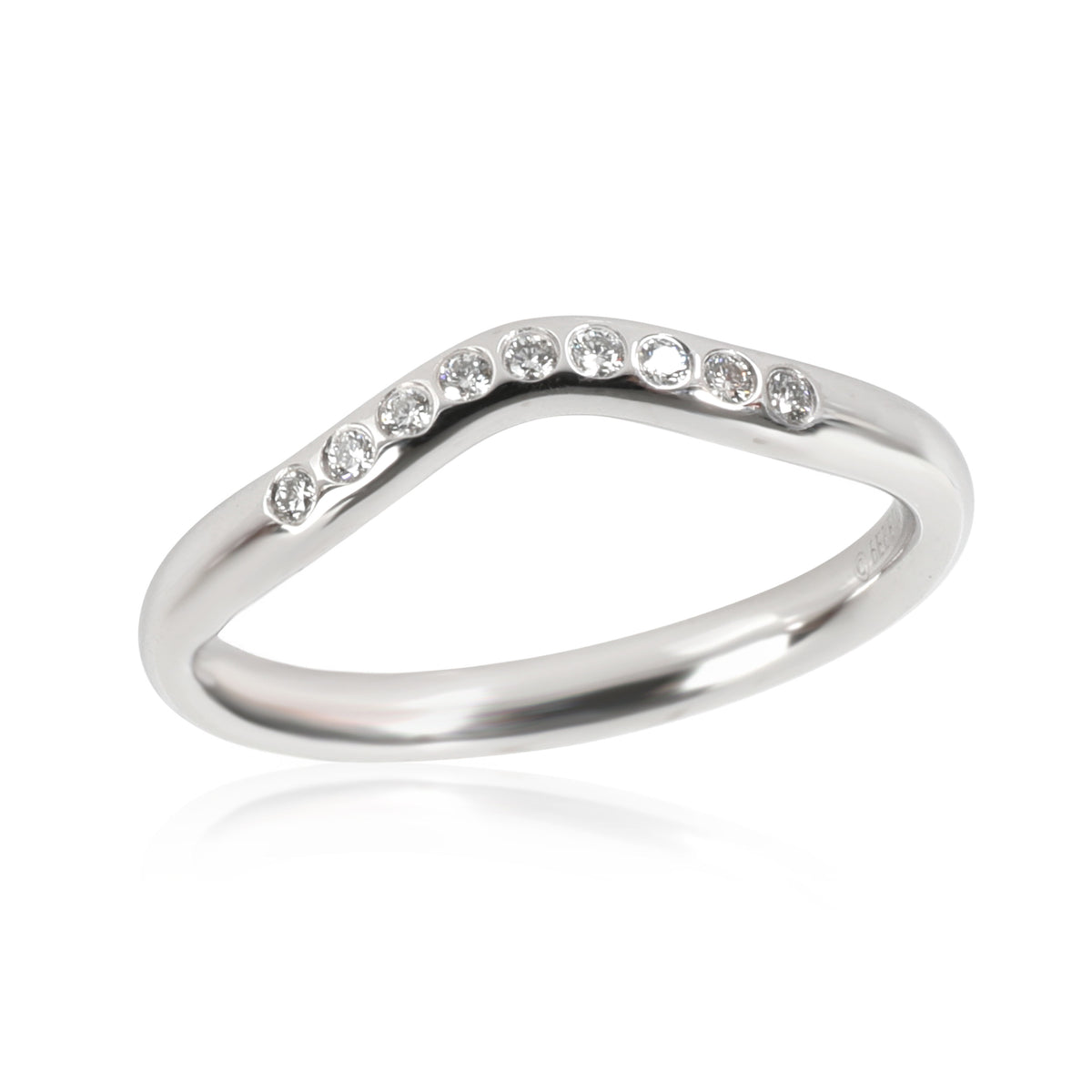 Tiffany & Co. Elsa Peretti Curved Diamond Wedding Band in  Platinum 0.06 CTW