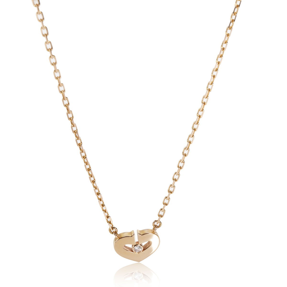 Cartier Hearts & Symbols Diamond Necklace in 18K Pink Gold 0.01 CTW