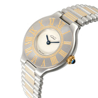 Cartier Must de Cartier 21 9010 Women's Watch in  Gold Plate/Stainless Steel