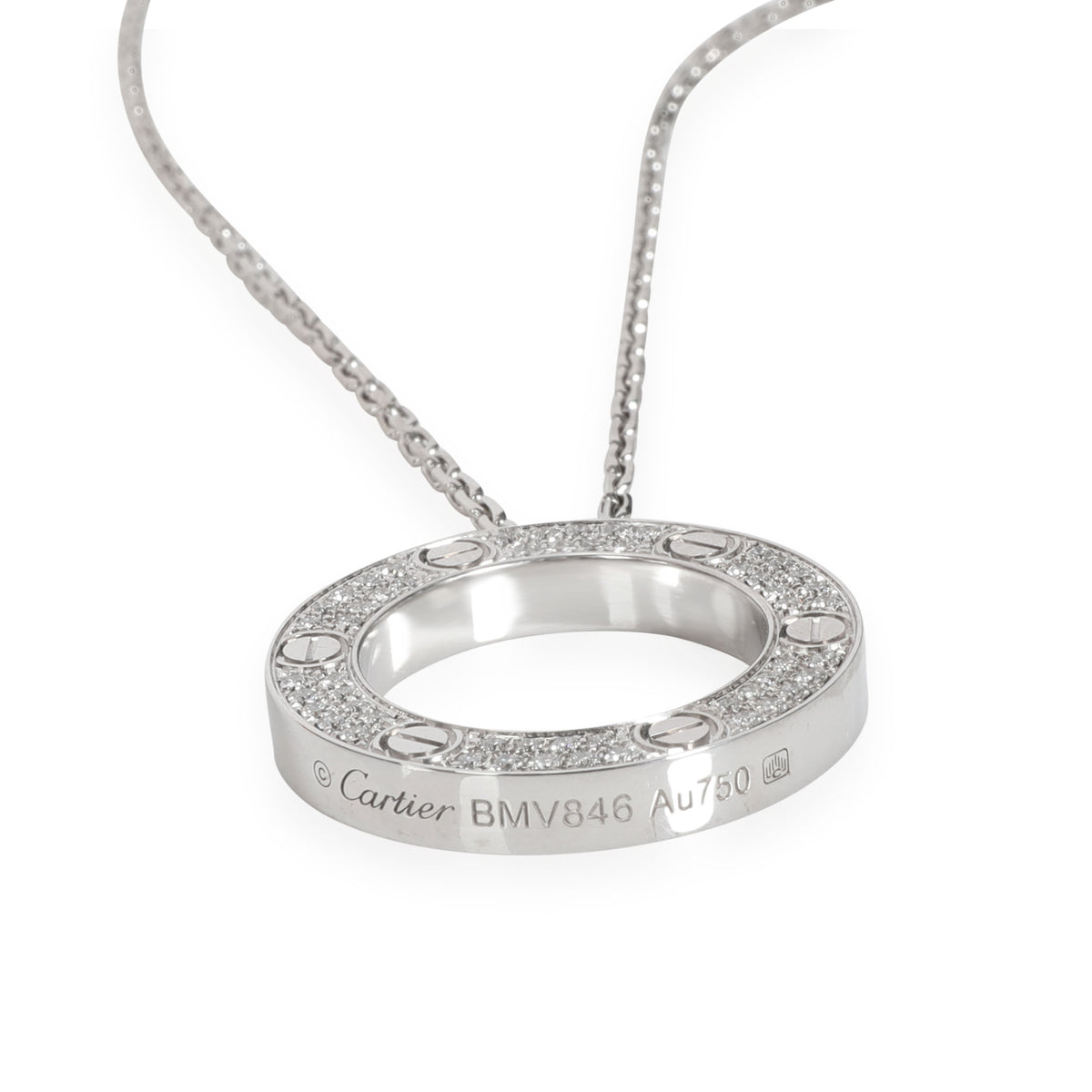 Cartier Love Diamond Pendant in 18K White Gold 0.34 CTW
