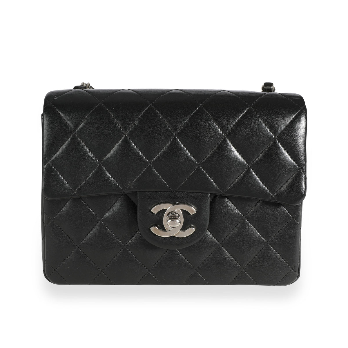 Chanel Vintage Brown Quilted Lambskin Classic Mini Square Flap Bag, myGemma