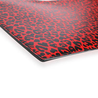 Saint Laurent Red & Black Leopard-Print Leather Large Zip Pouch