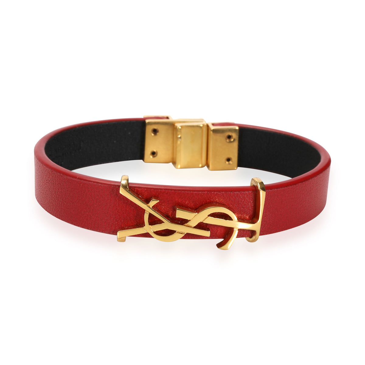 Opyum Leather Bracelet in Red - Saint Laurent