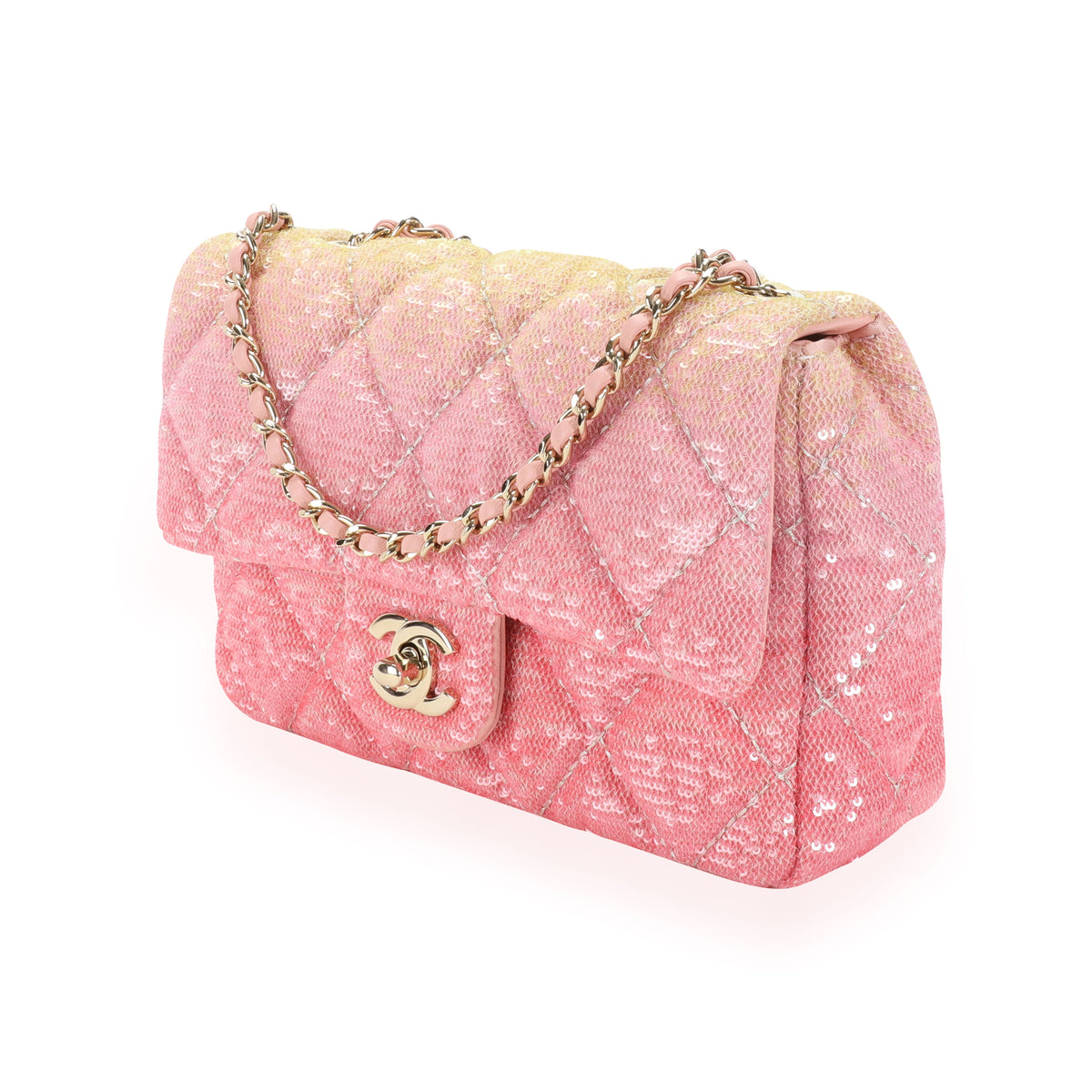 Chanel Ombre Pink Quilted Lambskin Rectangular Mini Classic Flap
