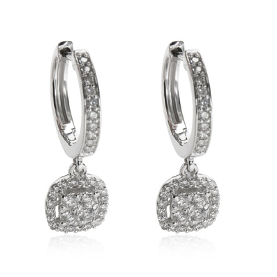 Diamond Cluster Drop Earring in 14K White Gold 0.5 CTW