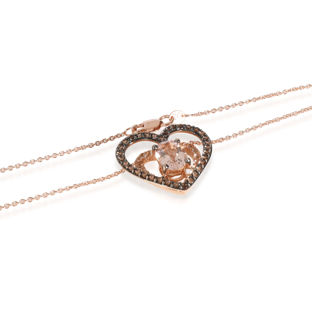 LeVian Hearts & Flowers Morganite Pendant in 14K Rose Gold