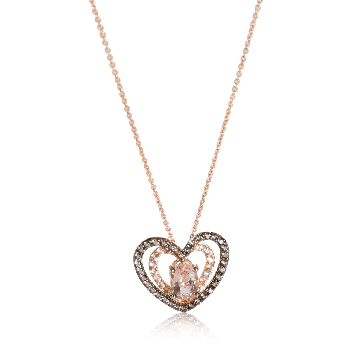 LeVian Hearts & Flowers Morganite Pendant in 14K Rose Gold