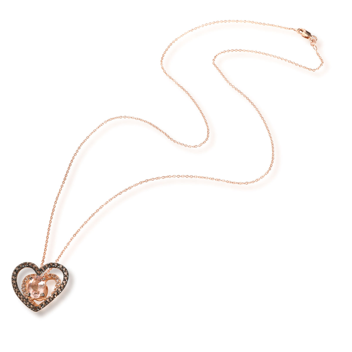 LeVian Hearts & Flowers Morganite Pendant in 14K Rose Gold