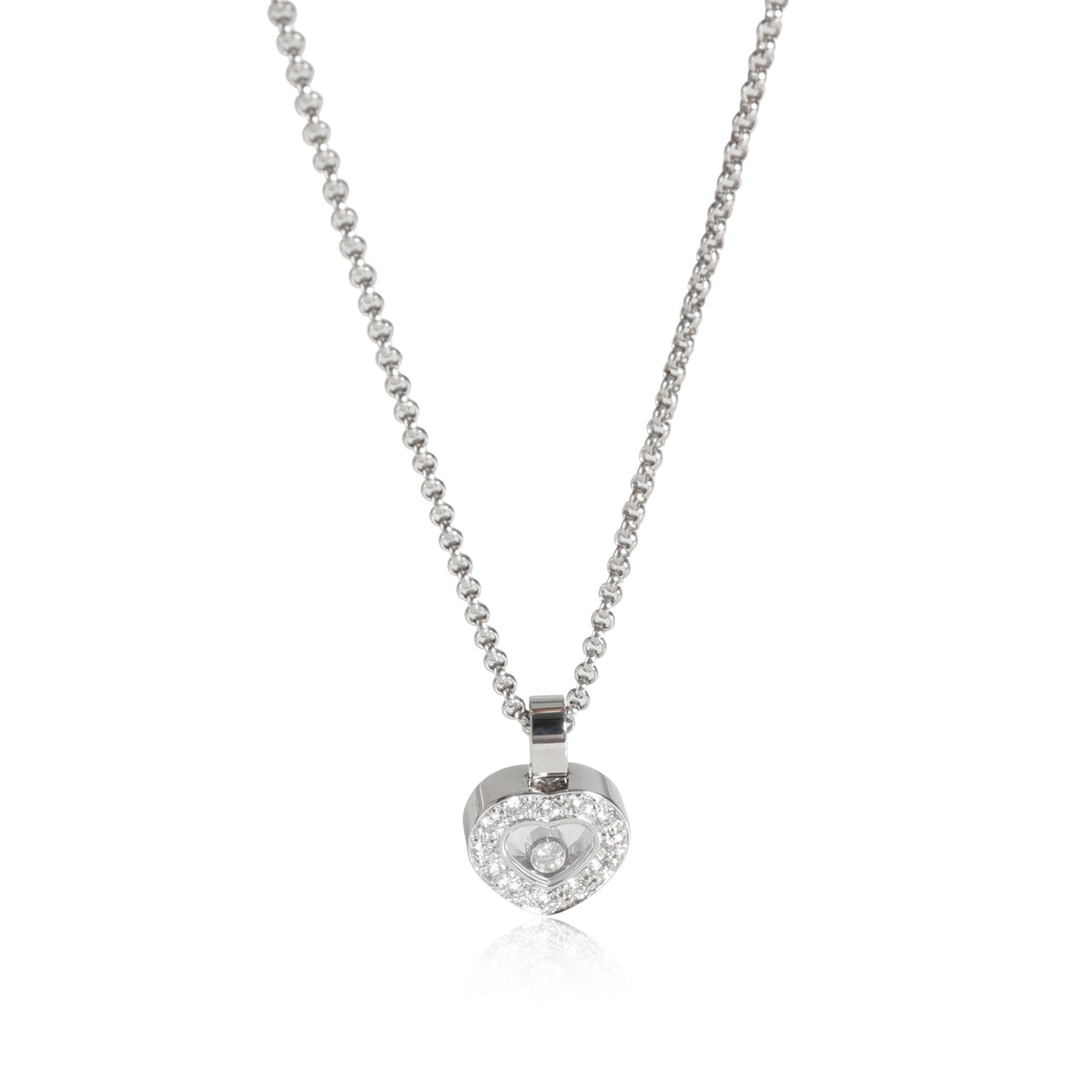 Chopard Happy Diamonds Heart Pendant in 18K White Gold 0.3 CTW