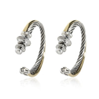 David Yurman Crossover Hoop Earring in 18K Yellow Gold/Sterling Silver