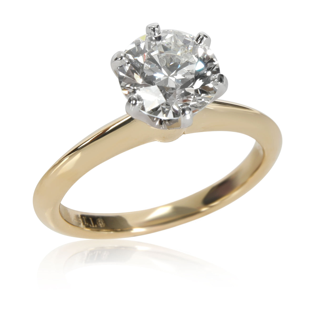 Tiffany & Co. Diamond Engagement Ring in 18K Yellow Gold/Platinum I VS2 1.36 CTW