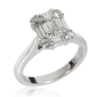Emerald Cut Diamond Engagement Ring in 18K White Gold D VS2 1.18 CTW