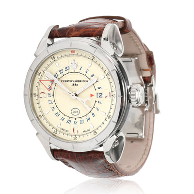 Cuervo y Sobrinos Vuelo GMT 3204.1C Men's Watch in  Stainless Steel