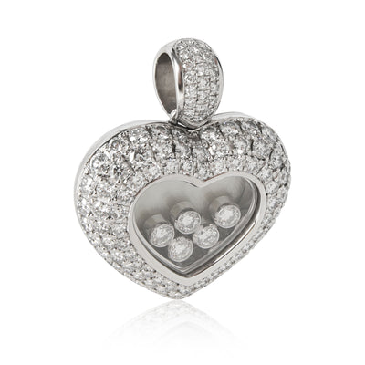 Chopard Happy Heart Diamond Pendant in 18K White Gold 2.64 CTW