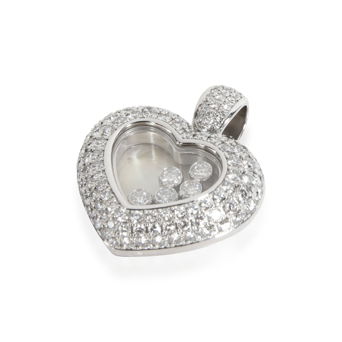 Chopard Happy Heart Diamond Pendant in 18K White Gold 2.64 CTW