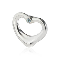 Tiffany & Co. Elsa Peretti Blue Topaz Open Heart Pendant in  Sterling Silver